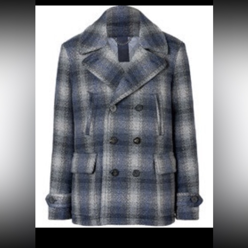 Burberry plaid peacoat size s